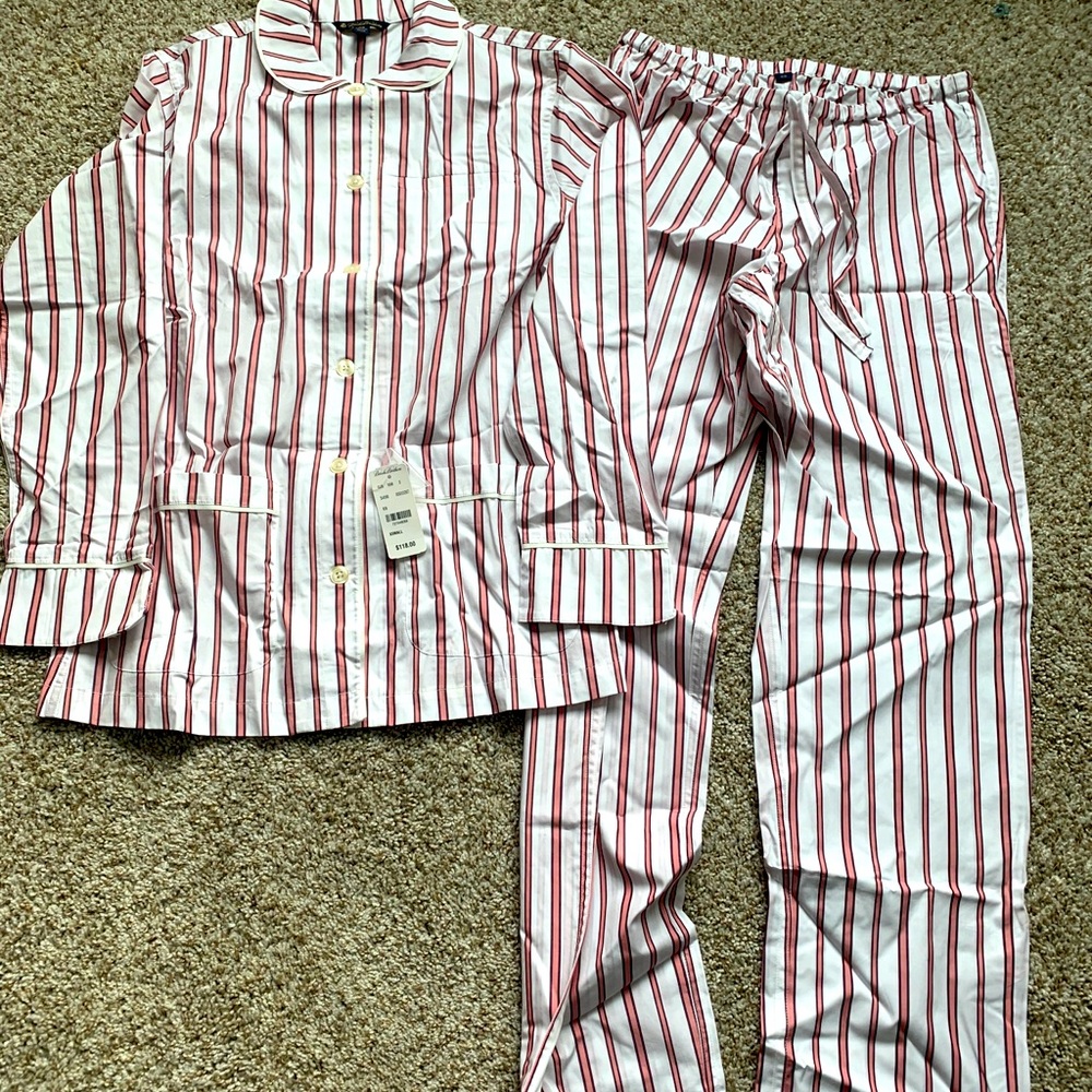Brooks Brothers XS pink stripe pajama set